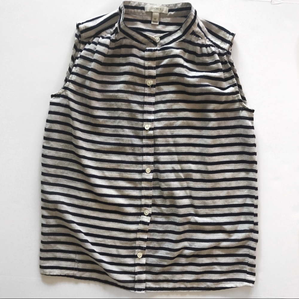 J.Crew Navy/White Stripe Button down Sleeveless